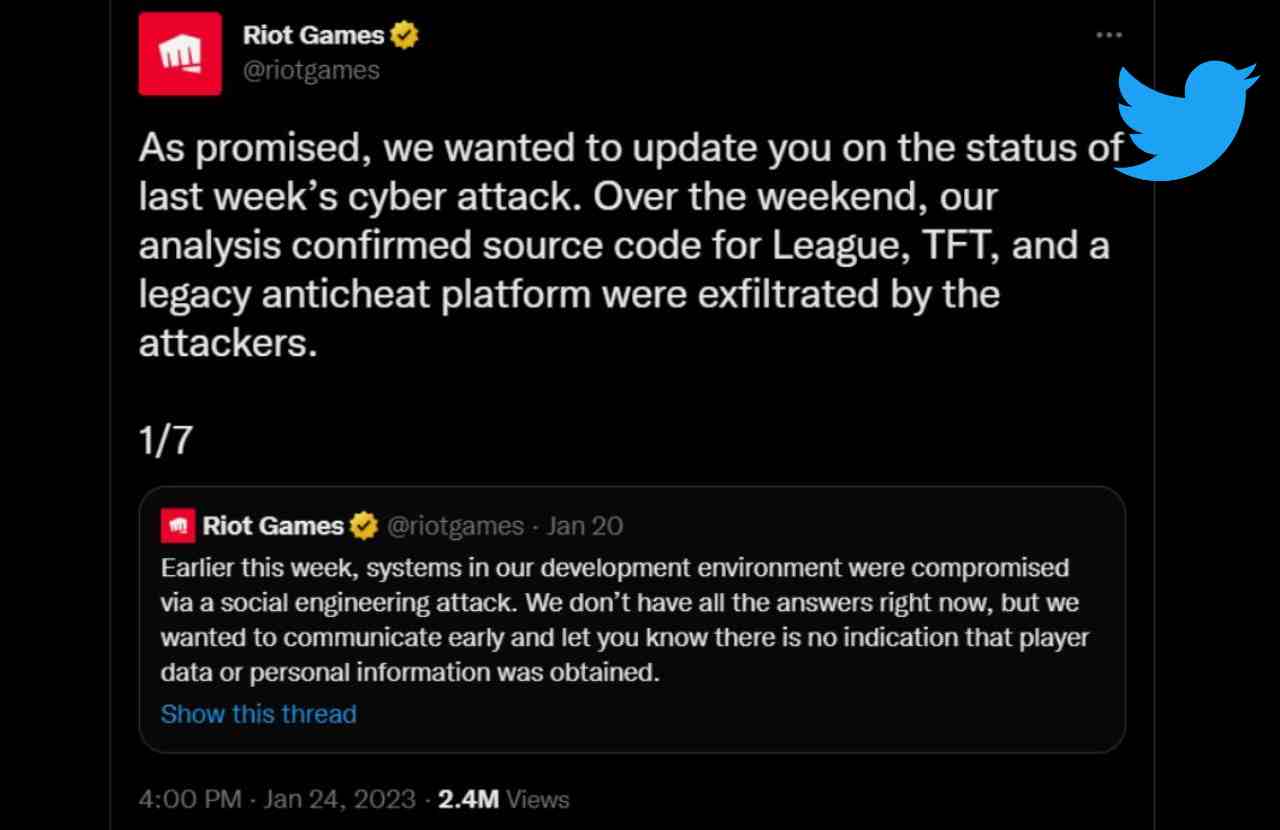 Riot Twitter post newsvideogame 20230125