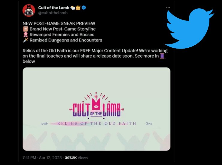 Cult of the Lamb Relic of the Old Faith tweet newsvideogame 20230417